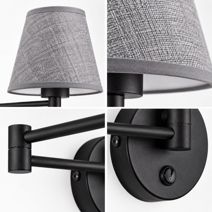 BRILAGI - Lampa ścienna NUBILA 1xE27/15W/230V szara/czarna