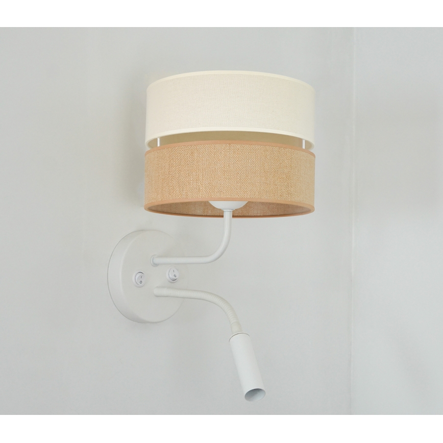 Brilagi - Lampa ścienna ROYAL YUTE 1xE27/15W/230V + 1xG9/6W beżowa/kremowa/biała
