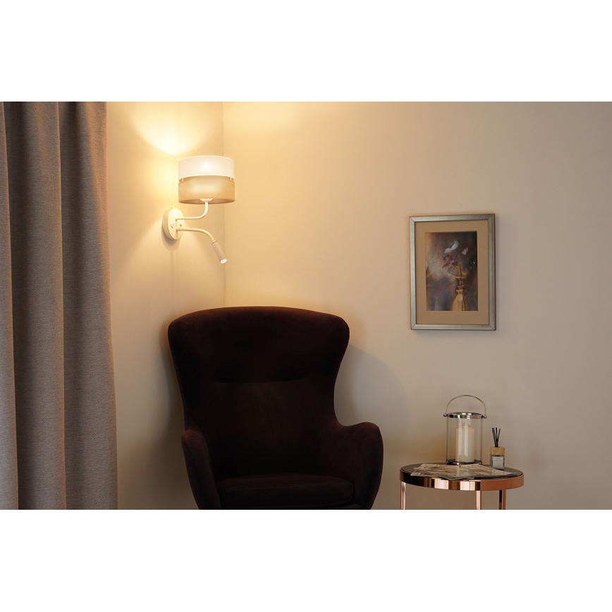 Brilagi - Lampa ścienna ROYAL YUTE 1xE27/15W/230V + 1xG9/6W beżowa/kremowa/biała