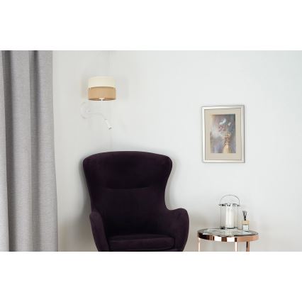 Brilagi - Lampa ścienna ROYAL YUTE 1xE27/15W/230V + 1xG9/6W beżowa/kremowa/biała