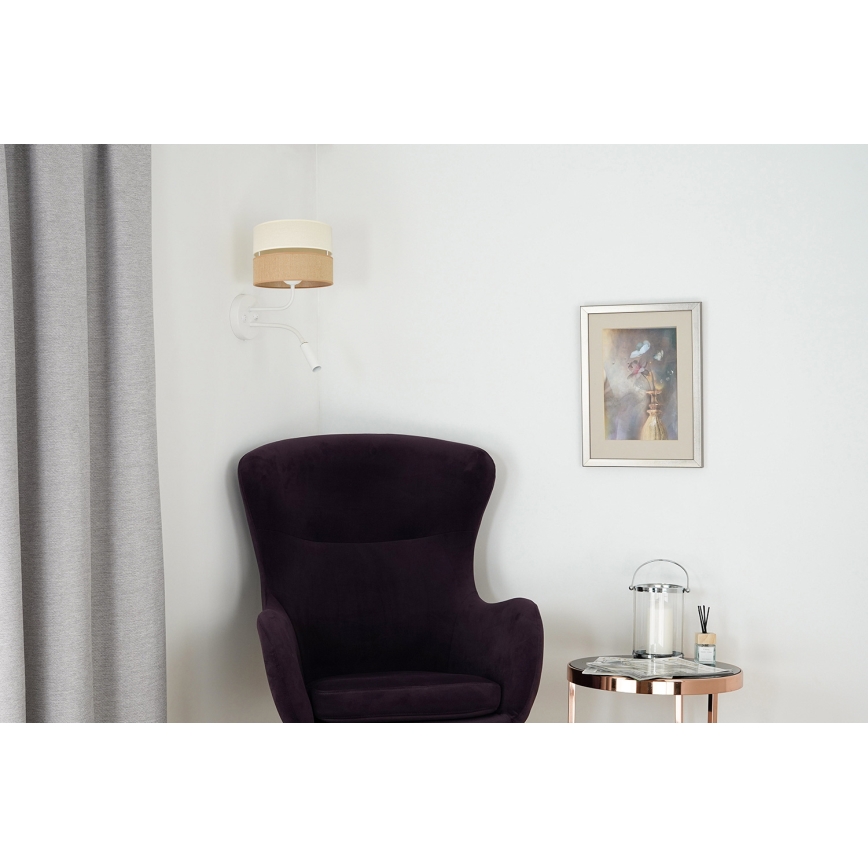 Brilagi - Lampa ścienna ROYAL YUTE 1xE27/15W/230V + 1xG9/6W beżowa/kremowa/biała