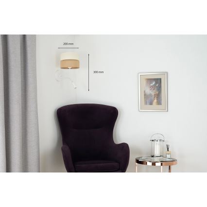 Brilagi - Lampa ścienna ROYAL YUTE 1xE27/15W/230V + 1xG9/6W beżowa/kremowa/biała