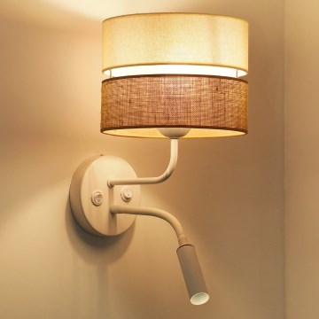 Brilagi - Lampa ścienna ROYAL YUTE 1xE27/15W/230V + 1xG9/6W beżowa/kremowa/biała