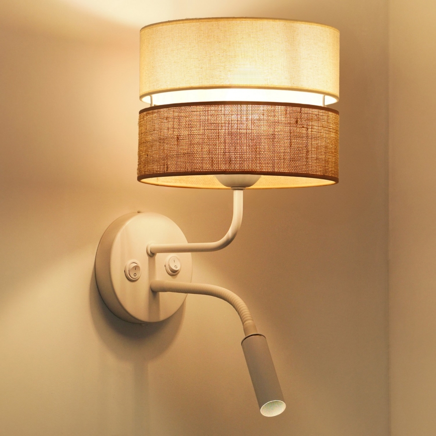 Brilagi - Lampa ścienna ROYAL YUTE 1xE27/15W/230V + 1xG9/6W beżowa/kremowa/biała