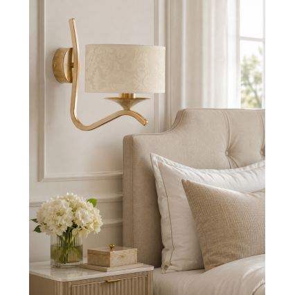 Brilagi - Lampa ścienna SAPHIRE 1xE27/15W/230V kremowa/złota/patina