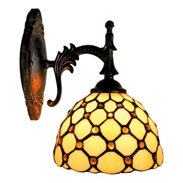 BRILAGI - Lampa ścienna Tiffany witrażowa IVORY SMOOTH 1xE14/40W/230V