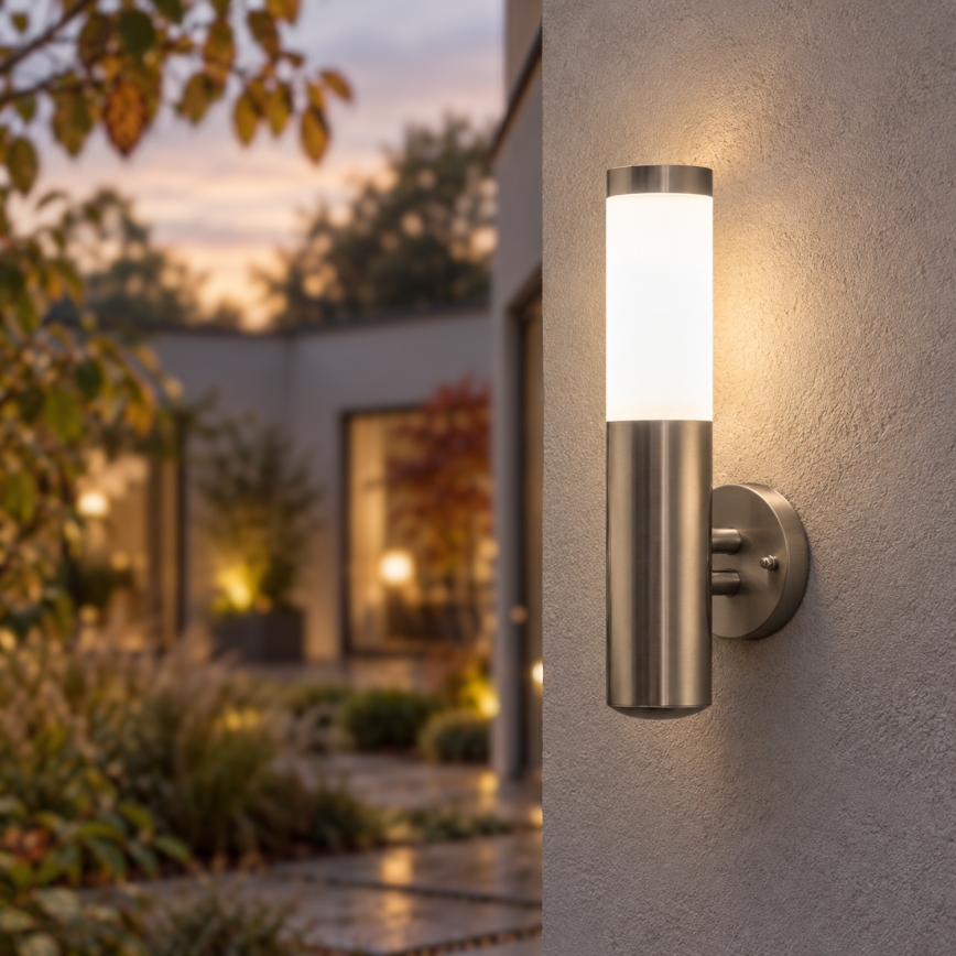 BRILAGI - LED zewnętrzny kinkiet ELIA 1xE27/7W/230V 4000K IP44 matowy chrom