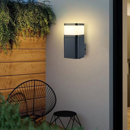 Brilagi - Zewnętrzna lampa ścienna z gniazdem SCHUKO PILLAR 1xG9/11W/230V IP44 antracyt