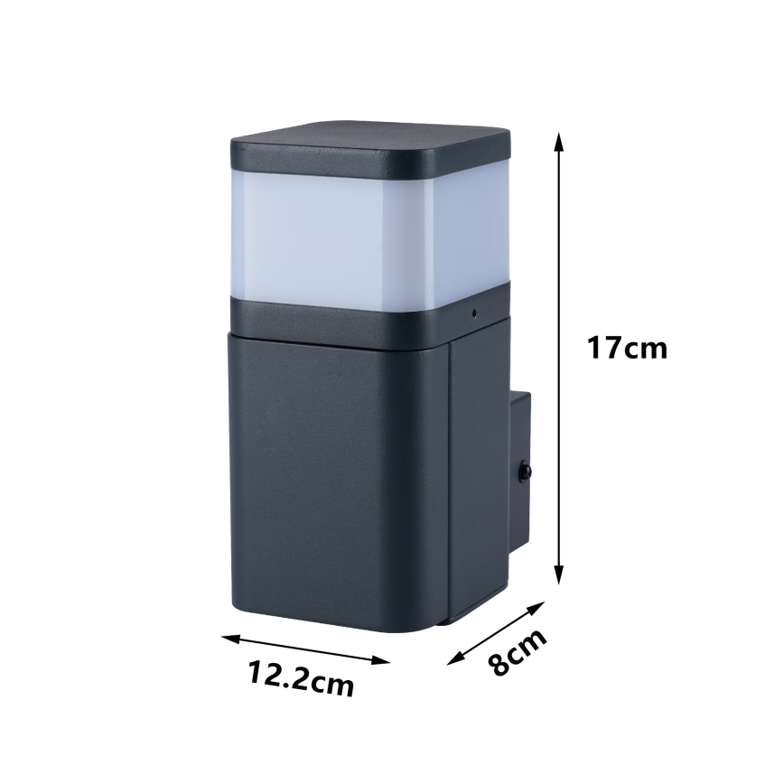 Brilagi - Zewnętrzna lampa ścienna z gniazdem SCHUKO PILLAR 1xG9/11W/230V IP44 antracyt