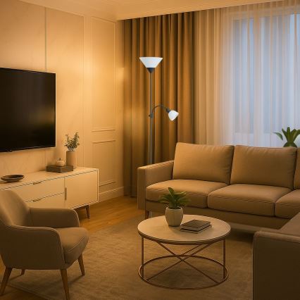 Brilagi - Lampa stojąca ARIANA 1xE27/100W/230V + 1xE14/25W czarna