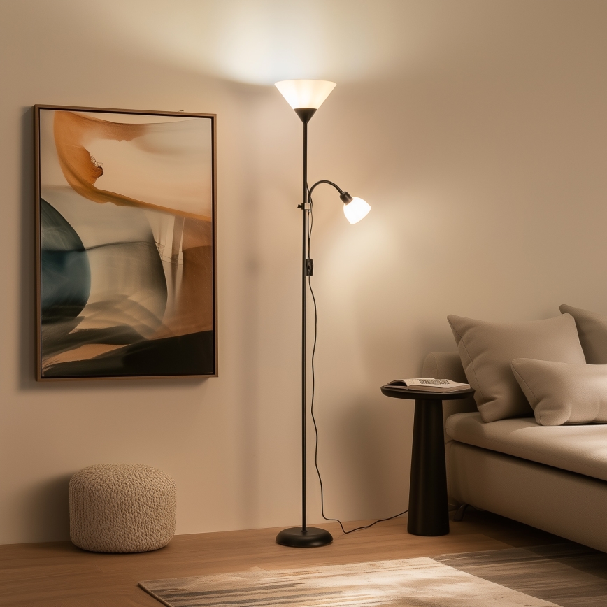 BRILAGI - Lampa stojąca ARIANA 1xE27/100W/230V + 1xE14/25W czarna
