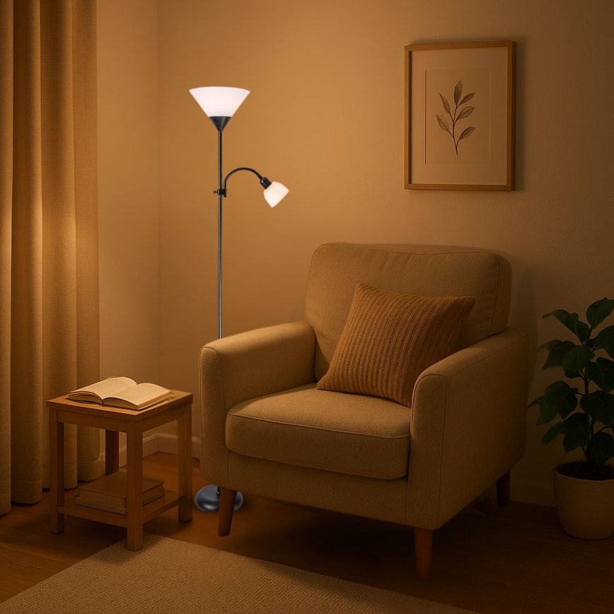 Brilagi - Lampa stojąca ARIANA 1xE27/100W/230V + 1xE14/25W czarna