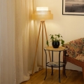 BRILAGI - Lampa stojąca CEDAR LUNETA 1xE27/15W/230V rattan/brązowy/kremowy