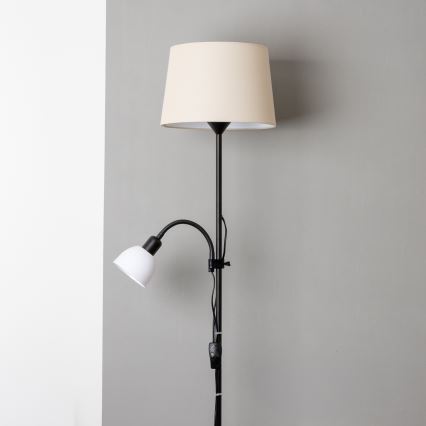 Brilagi - Lampa stojąca CERIA 1xE27/100W/230V + 1xE14/25W czarna/beżowa