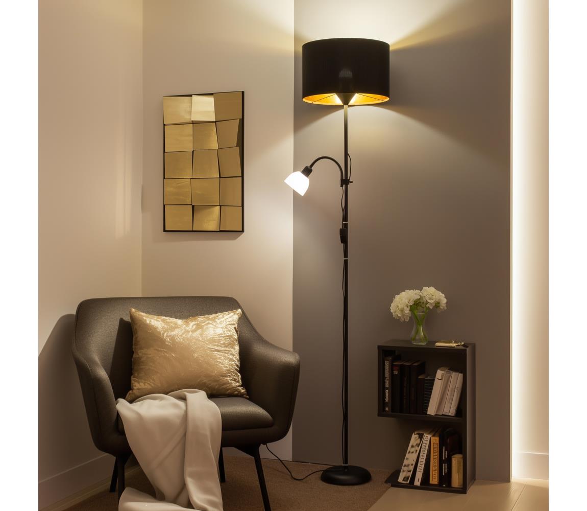 Brilagi - Lampa stojąca CERIA 1xE27/100W/230V + 1xE14/25W czarna