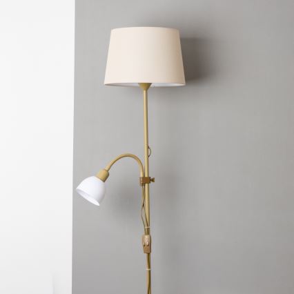 Brilagi - Lampa stojąca CERIA 1xE27/100W/230V + 1xE14/25W złota/beżowa