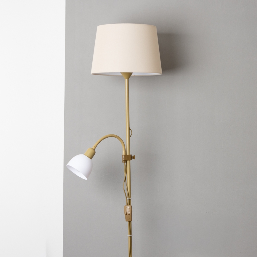 Brilagi - Lampa stojąca CERIA 1xE27/100W/230V + 1xE14/25W złota/beżowa