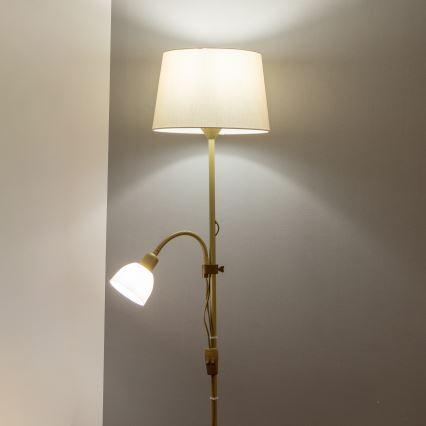Brilagi - Lampa stojąca CERIA 1xE27/100W/230V + 1xE14/25W złota/beżowa