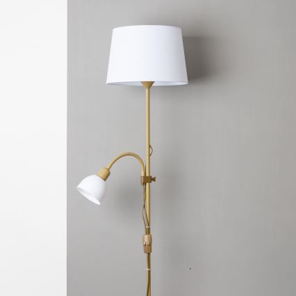 Brilagi - Lampa stojąca CERIA 1xE27/100W/230V + 1xE14/25W złota/biała