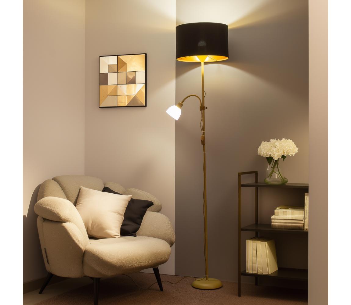 Brilagi - Lampa stojąca CERIA 1xE27/100W/230V + 1xE14/25W złota/czarna