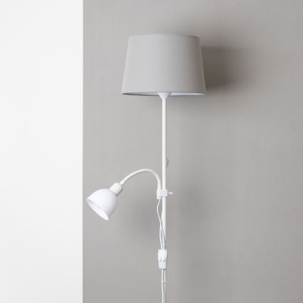 Brilagi - Lampa stojąca CERIA 2 w 1 1xE27/100W/230V + 1xE14/25W biała/szara