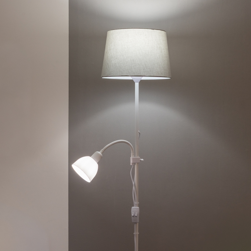 Brilagi - Lampa stojąca CERIA 2 w 1 1xE27/100W/230V + 1xE14/25W biała/szara
