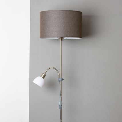 Brilagi - Lampa stojąca CERIA 2 w 1 1xE27/100W/230V + 1xE14/25W matowy chrom/brązowy