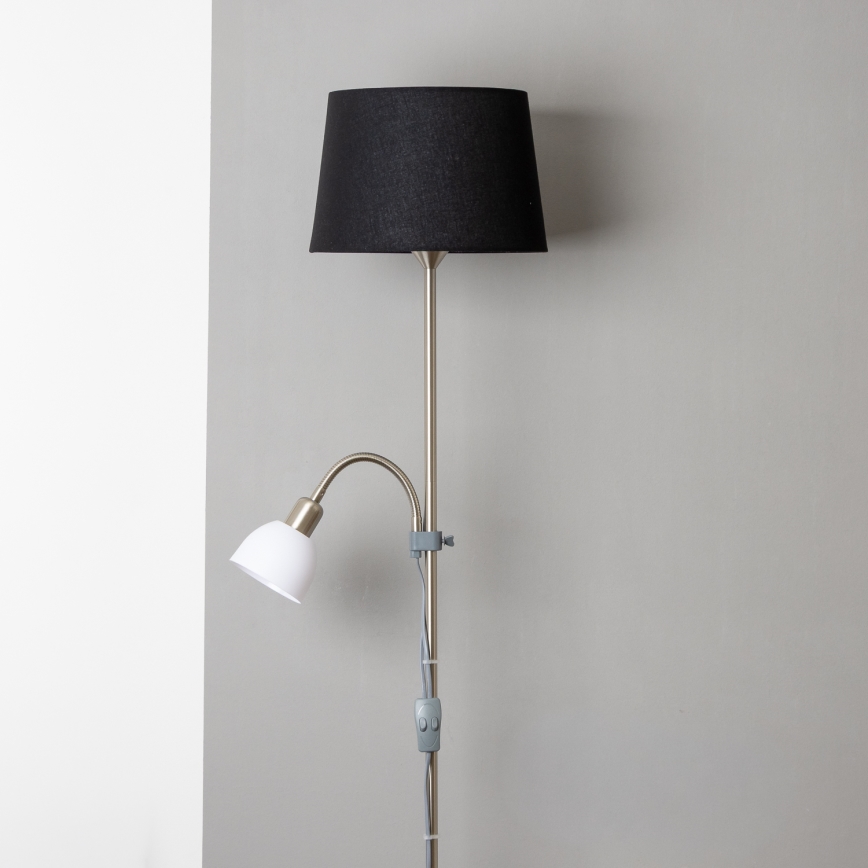 Brilagi - Lampa stojąca CERIA 2 w 1 1xE27/100W/230V + 1xE14/25W matowy chrom/czarny