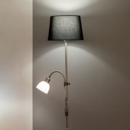 Brilagi - Lampa stojąca CERIA 2 w 1 1xE27/100W/230V + 1xE14/25W matowy chrom/czarny