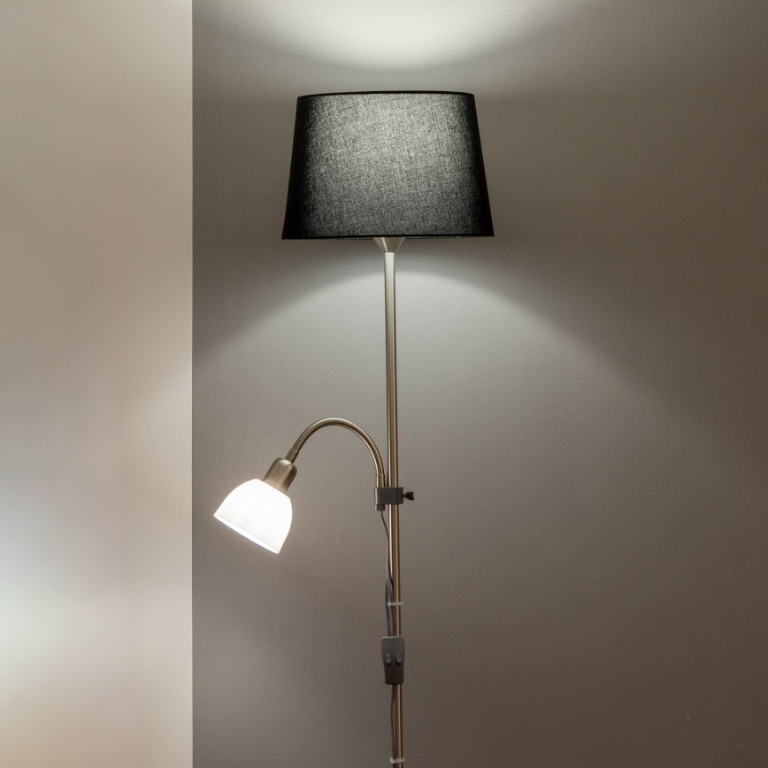 Brilagi - Lampa stojąca CERIA 2 w 1 1xE27/100W/230V + 1xE14/25W matowy chrom/czarny