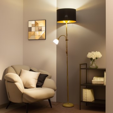Brilagi - Lampa stojąca CERIA 2 w 1 1xE27/100W/230V + 1xE14/25W złota/czarna
