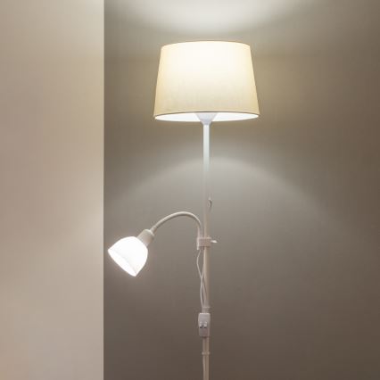 Brilagi - Lampa stojąca CERIA 2w1 1xE27/100W/230V + 1xE14/25W biała/beżowa