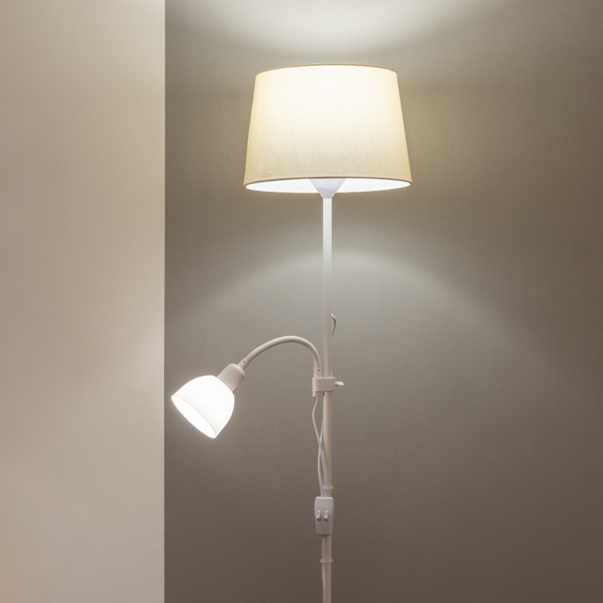 Brilagi - Lampa stojąca CERIA 2w1 1xE27/100W/230V + 1xE14/25W biała/beżowa