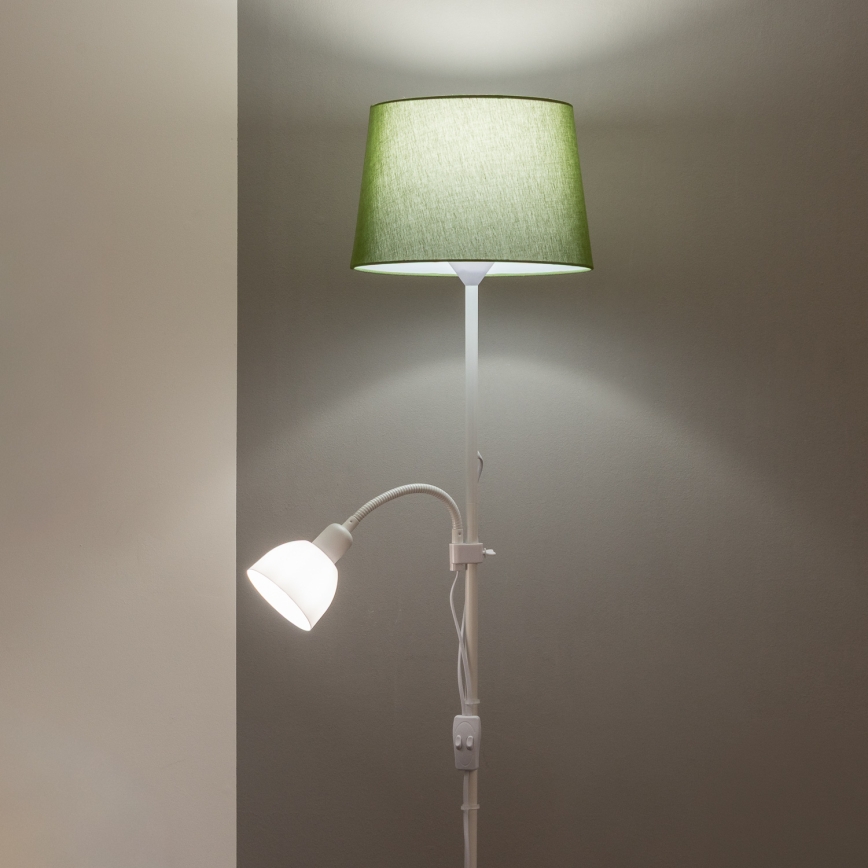 Brilagi - Lampa stojąca CERIA 2w1 1xE27/100W/230V + 1xE14/25W biały/zielony