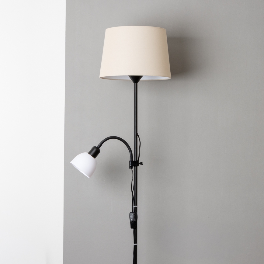 Brilagi - Lampa stojąca CERIA 2w1 1xE27/100W/230V + 1xE14/25W czarna/beżowa