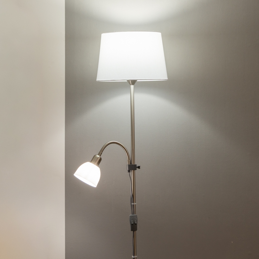 Brilagi - Lampa stojąca CERIA 2w1 1xE27/100W/230V + 1xE14/25W matowy chrom/biały