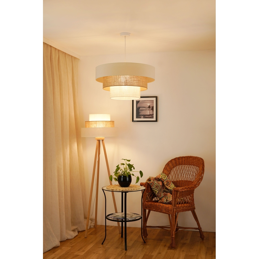 Brilagi - Lampa stojąca DENVER LUNETA 1xE27/15W/230V beżowa/brązowa/kremowa