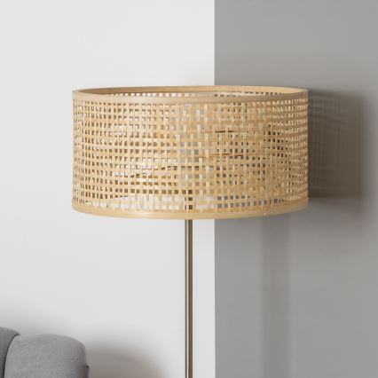 Brilagi - Lampa stojąca LED CERIA 1x E27/40W/230V śr. 40 cm bambus/matowy chrom