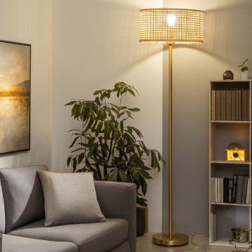 Brilagi - Lampa stojąca LED CERIA 1xE27/20W/230V śr. 40 cm bambus/złota