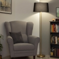 Brilagi - Lampa stojąca LED CERIA 1xE27/20W/230V śr. 45 cm czarna/złota