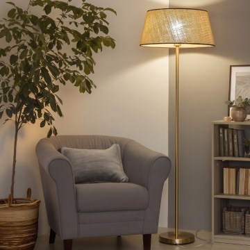 Brilagi - Lampa stojąca LED CERIA 1xE27/20W/230V śr. 50 cm beżowa/złota