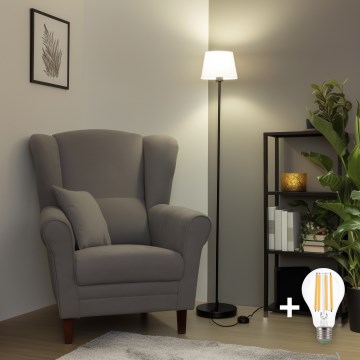 Brilagi - Lampa stojąca LED CERIA 1xE27/40W/230V śr. 20,5 cm biała/czarna