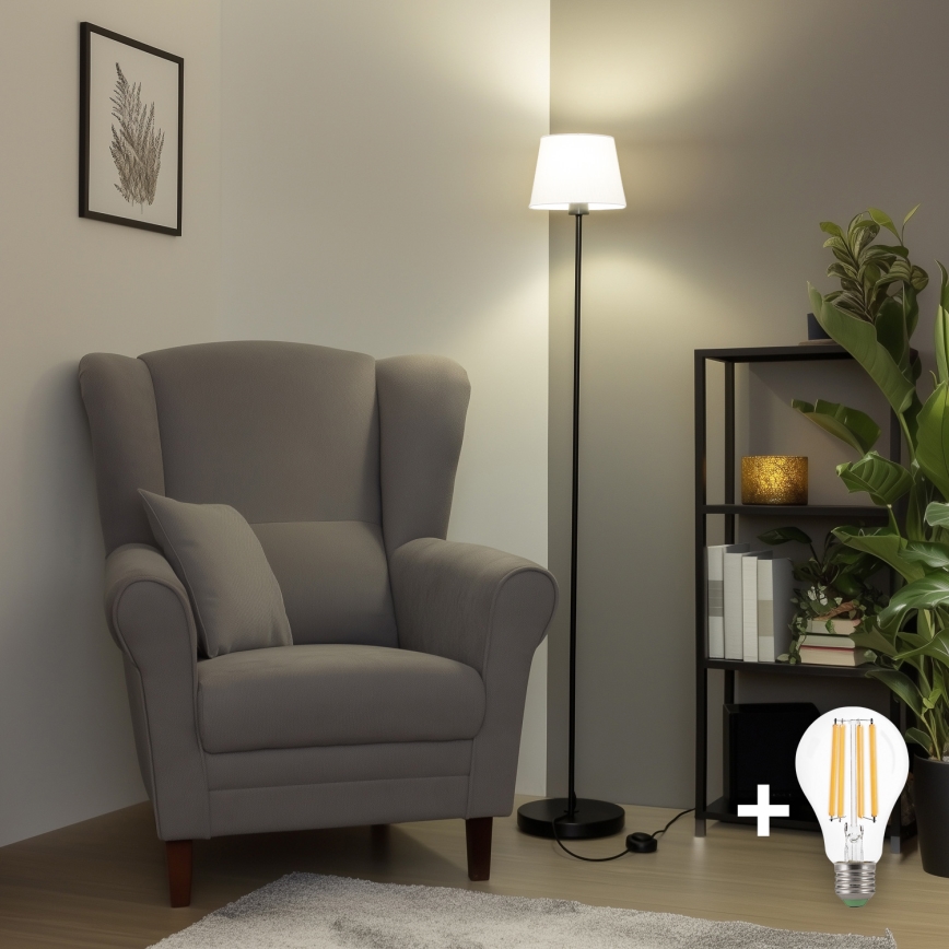 Brilagi - Lampa stojąca LED CERIA 1xE27/40W/230V śr. 20,5 cm biała/czarna