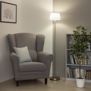 Brilagi - Lampa stojąca LED CERIA 1xE27/40W/230V śr. 25 cm biała/matowy chrom