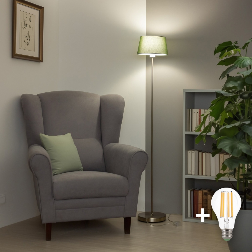 Brilagi - Lampa stojąca LED CERIA 1xE27/40W/230V śr. 25 cm zielona/matowy chrom