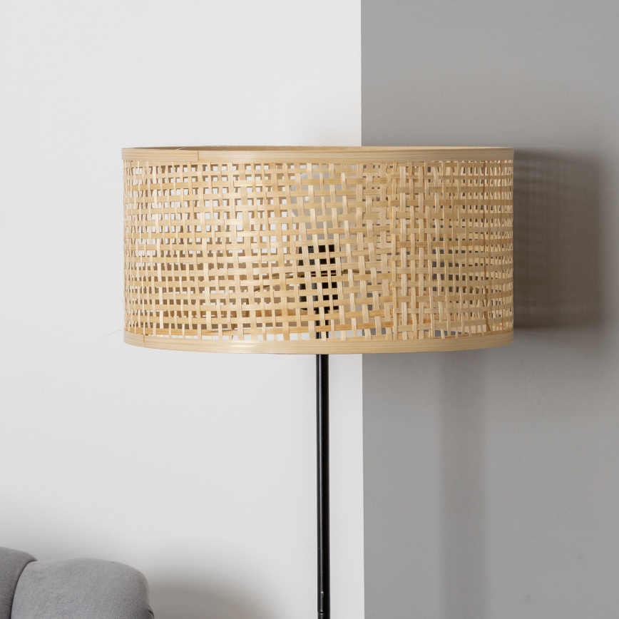 Brilagi - Lampa stojąca LED CERIA 1xE27/40W/230V śr. 40 cm bambus/czarna