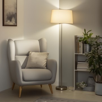 Brilagi - Lampa stojąca LED CERIA 1xE27/40W/230V śr. 45 cm beżowy/matowy chrom