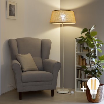 Brilagi - Lampa stojąca LED CERIA 1xE27/40W/230V śr. 50 cm beżowa/biała