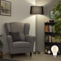 Brilagi - Lampa stojąca LED CERIA 1xE27/40W/230V, średnica 45 cm, czarna/matowy chrom