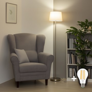 Brilagi - Lampa stojąca LED CERIA 1xE27/40W/230V Ø 30 cm beżowa/matowy chrom